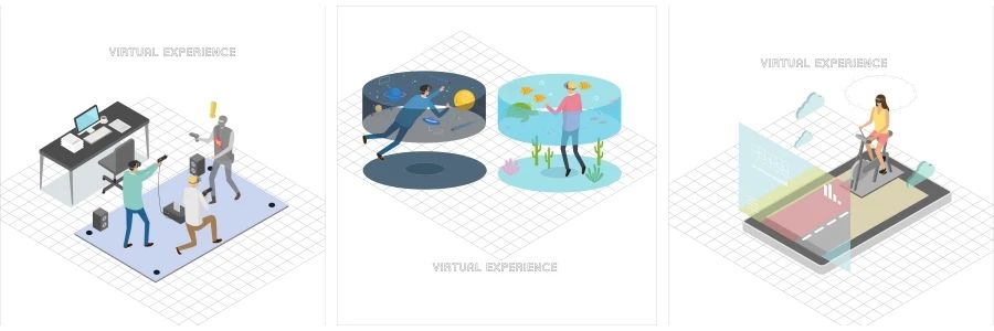 2.5D立体等距虚拟体验未来科技UI插图AI矢量素材