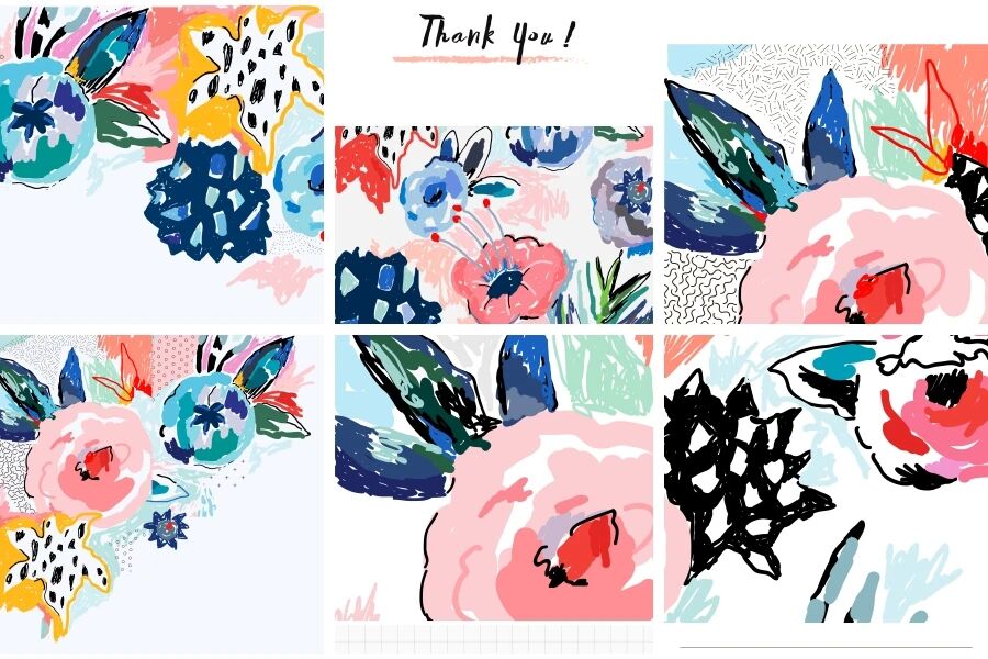 小清新花卉杂志封面贺卡明信片EPS矢量素材