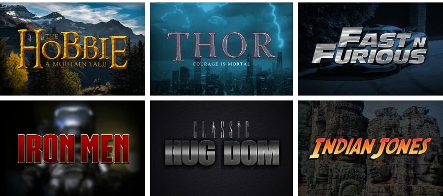 海报字体特效之电影游戏效果（175个）PSD分层模板素材