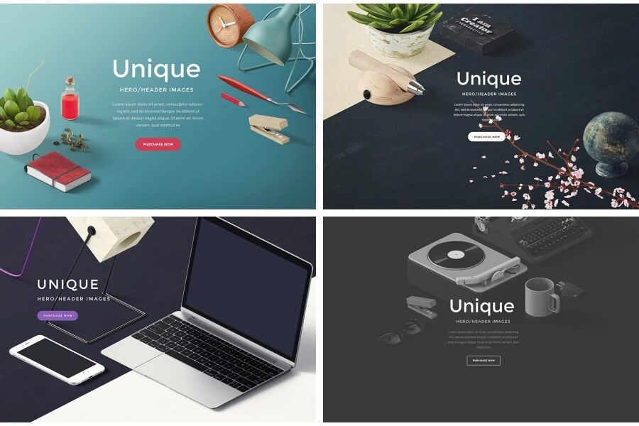 精美笔记本办公用品装饰品电脑VI样机PSD模板