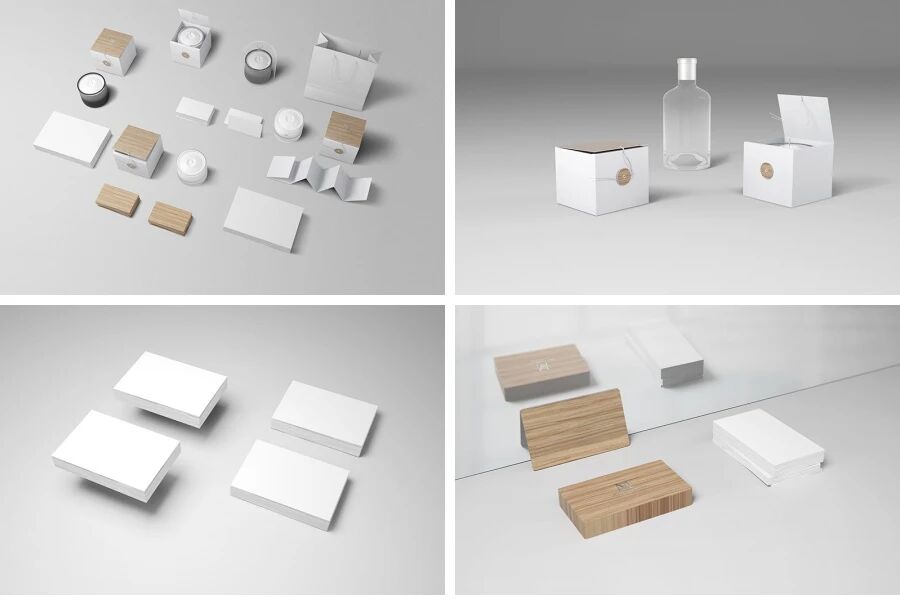 蜡烛香薰品牌包装名片折页手袋VI样机PSD模板