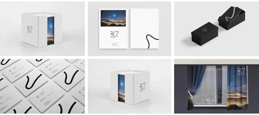 黑白日本极简风公司名片办公用品服装全套VI样机PSD模板