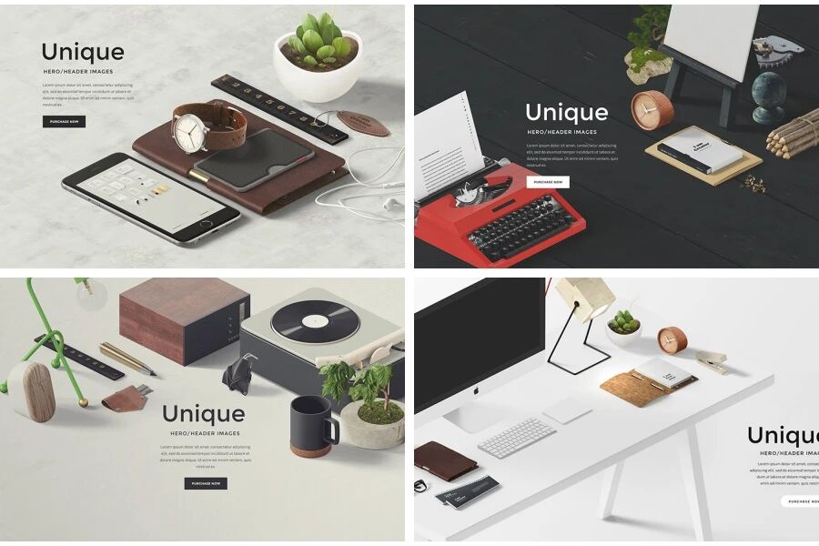 精美笔记本办公用品装饰品电脑VI样机PSD模板