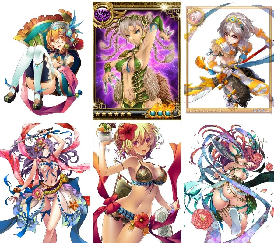 56套三国女版日系原画CG插画卡通漫画人物PSD分层源文件