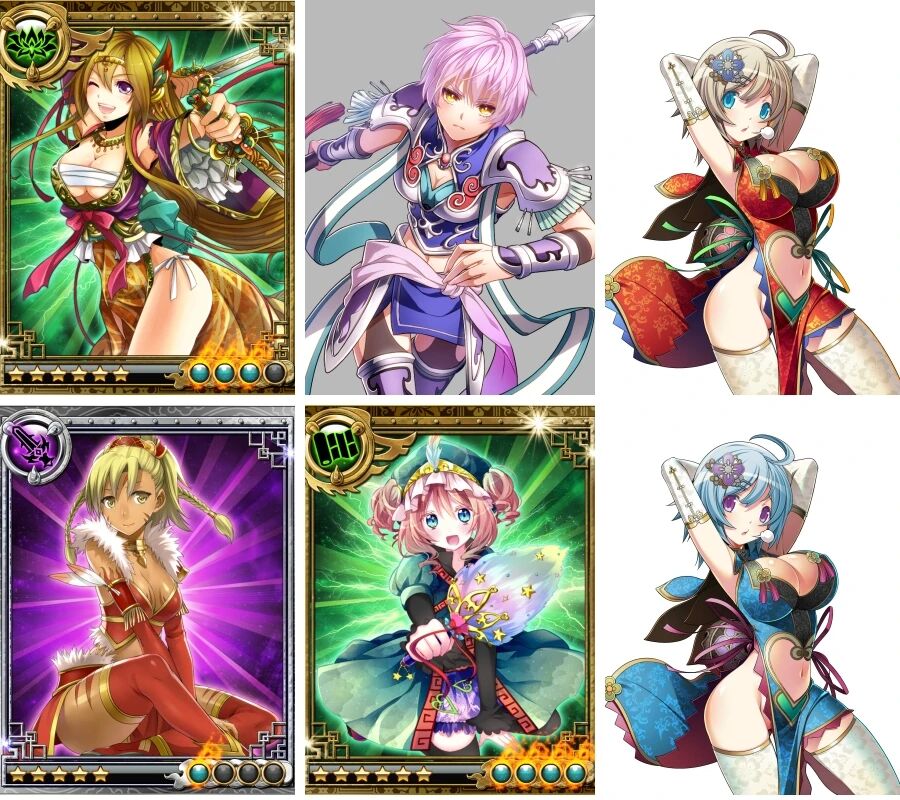 56套三国女版日系原画CG插画卡通漫画人物PSD分层源文件