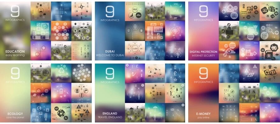 900款信息图表数据分析元素EPS矢量素材