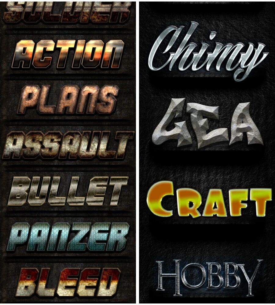 海报字体特效之暗黑破旧风效果（100个）PSD分层模板素材