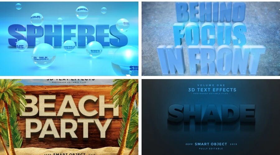 海报字体特效之自然主题效果（21个）PSD分层模板素材