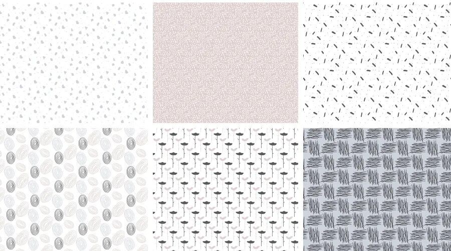 30款可爱儿童房间壁纸服装贴图印花包装无缝背景底纹矢量素材