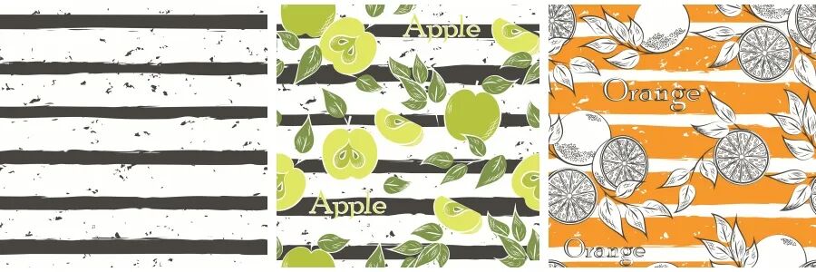 卡通炫彩柠檬水果缤纷对比色条纹无缝模式背景底纹EPS矢量素材