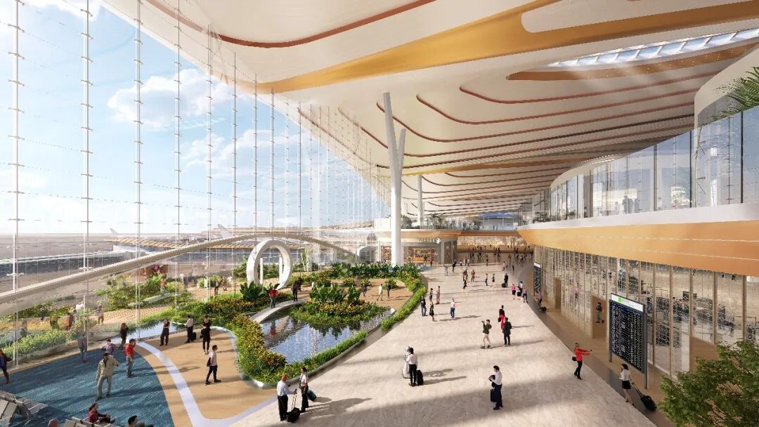 航站楼内部引入岭南园林。