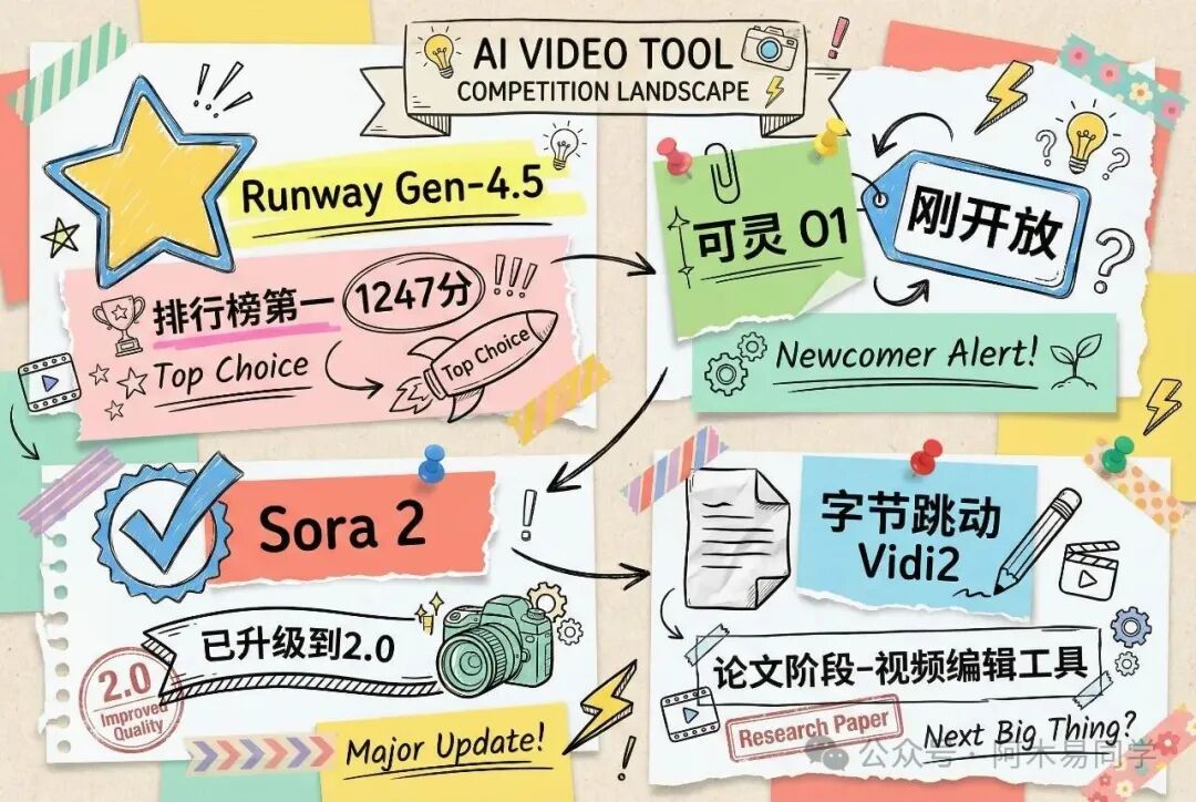 AI视频工具竞争格局简图