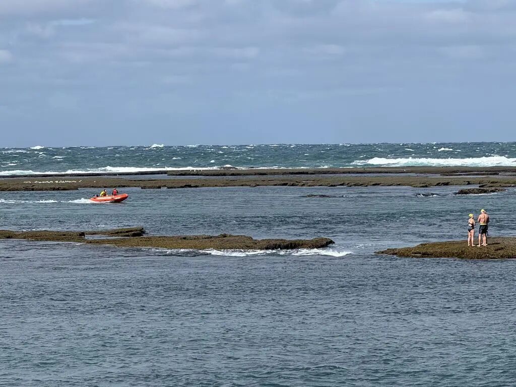 Surf lifesavers who happened to be training nearby came to the swimmers aid.