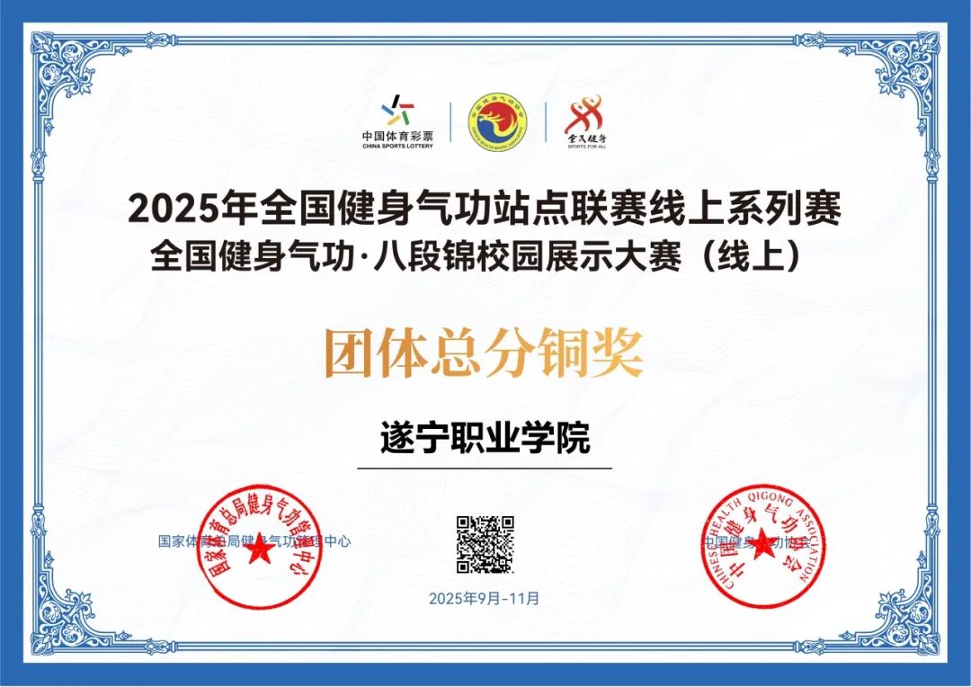 以体育人，以文化人丨遂宁职业学院全国八段锦大赛喜获佳绩！