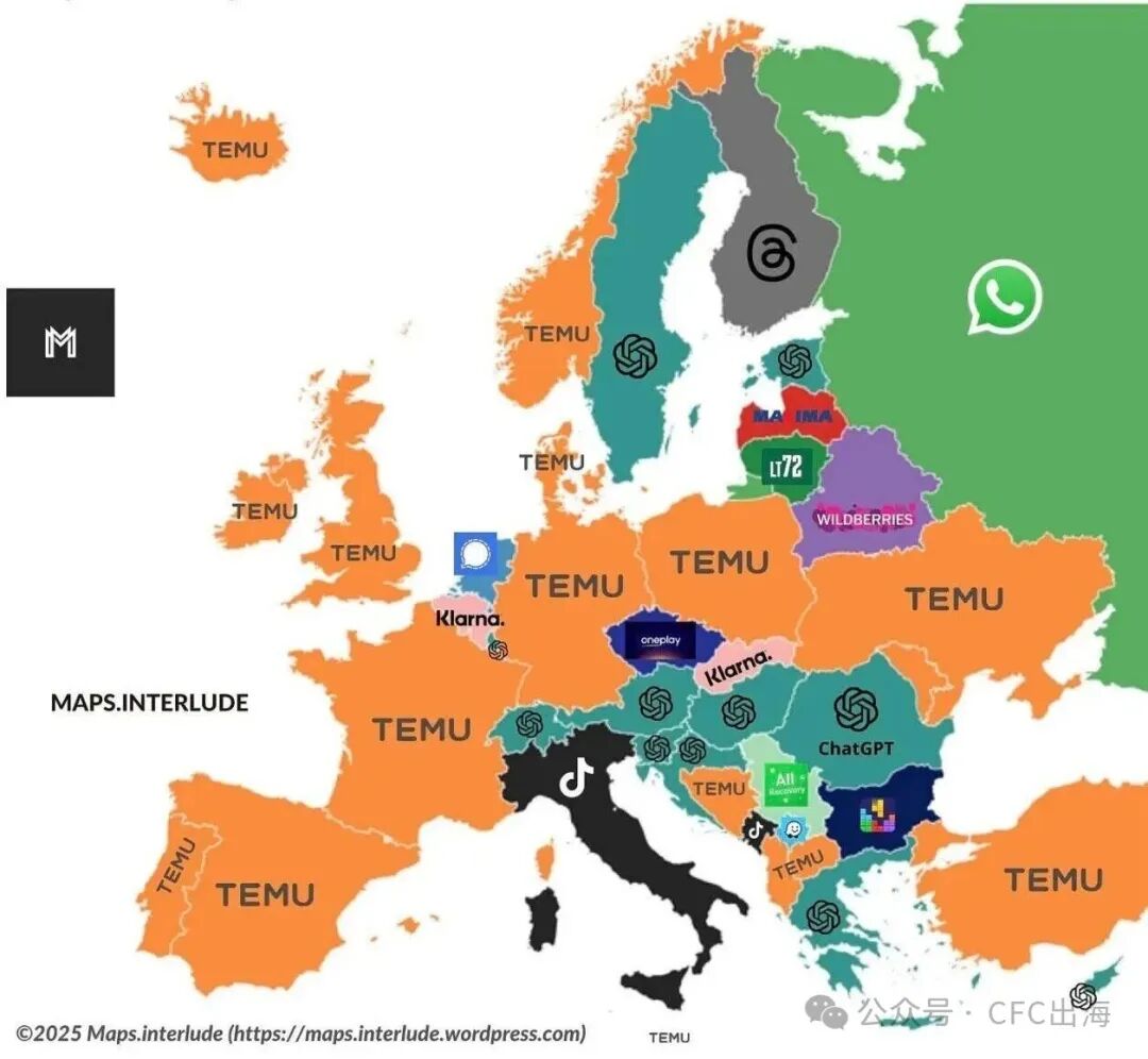 The Most Downloaded Apps By European Country In 2024 - Brilliant Maps