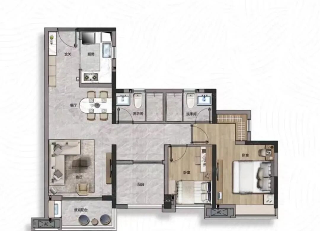 白云绿城江府海棠住宅建面88~98㎡，叠墅建面135~166㎡！
