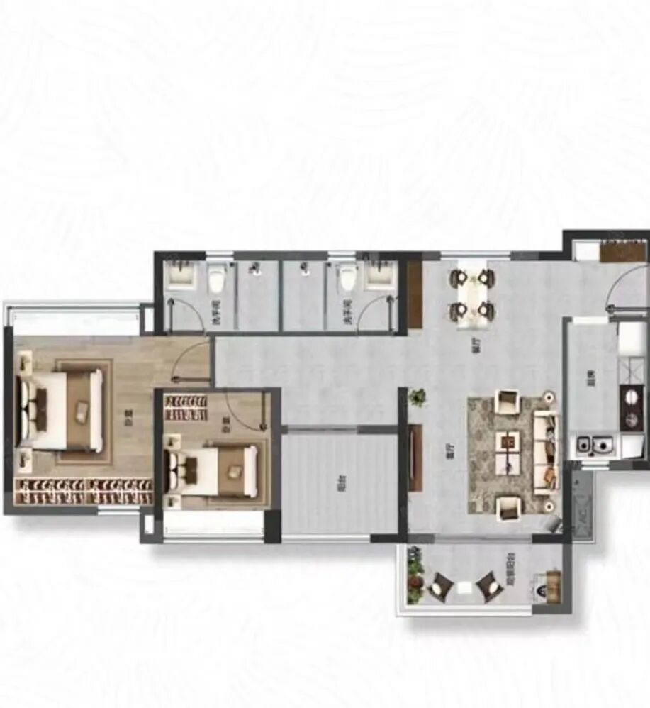 白云绿城江府海棠住宅建面88~98㎡，叠墅建面135~166㎡！