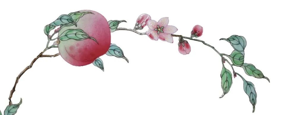 雍八乾九粉彩桃纹瓷价值千万这一株过枝桃为何惹人喜爱