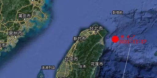 2021-11-17 10:25:00台湾宜兰县海域发生4.7级地震