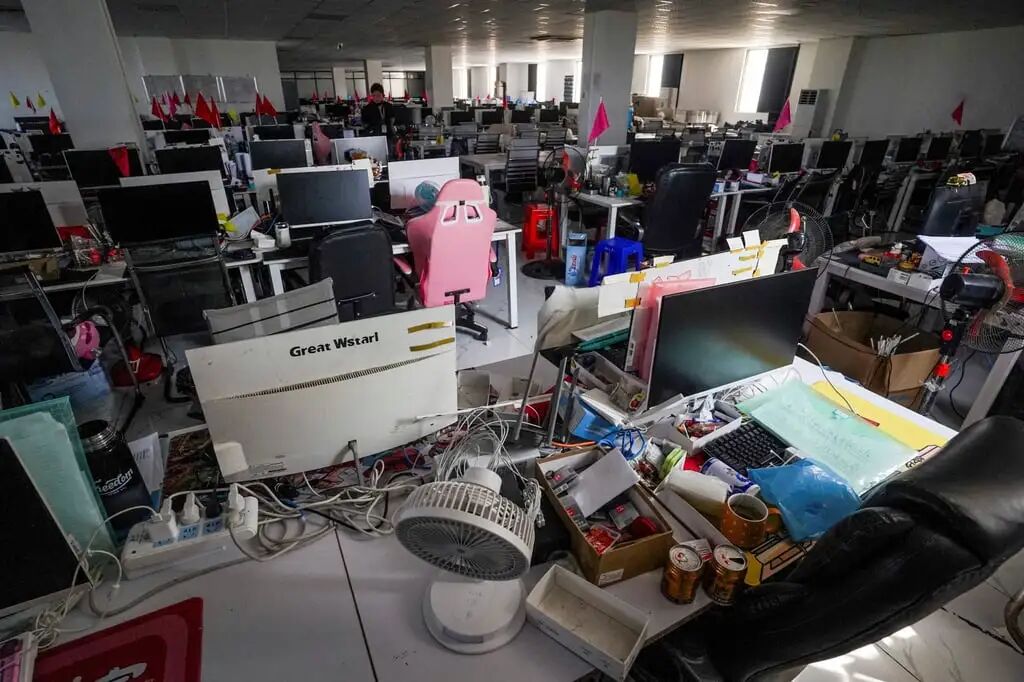 Cyber scam operations in Southeast Asia have surged, with a UN report estimating about 300,000 people from 66 countries, including China, trafficked into fraud rings in the region. Photo: Reuters/Soveit Yarn