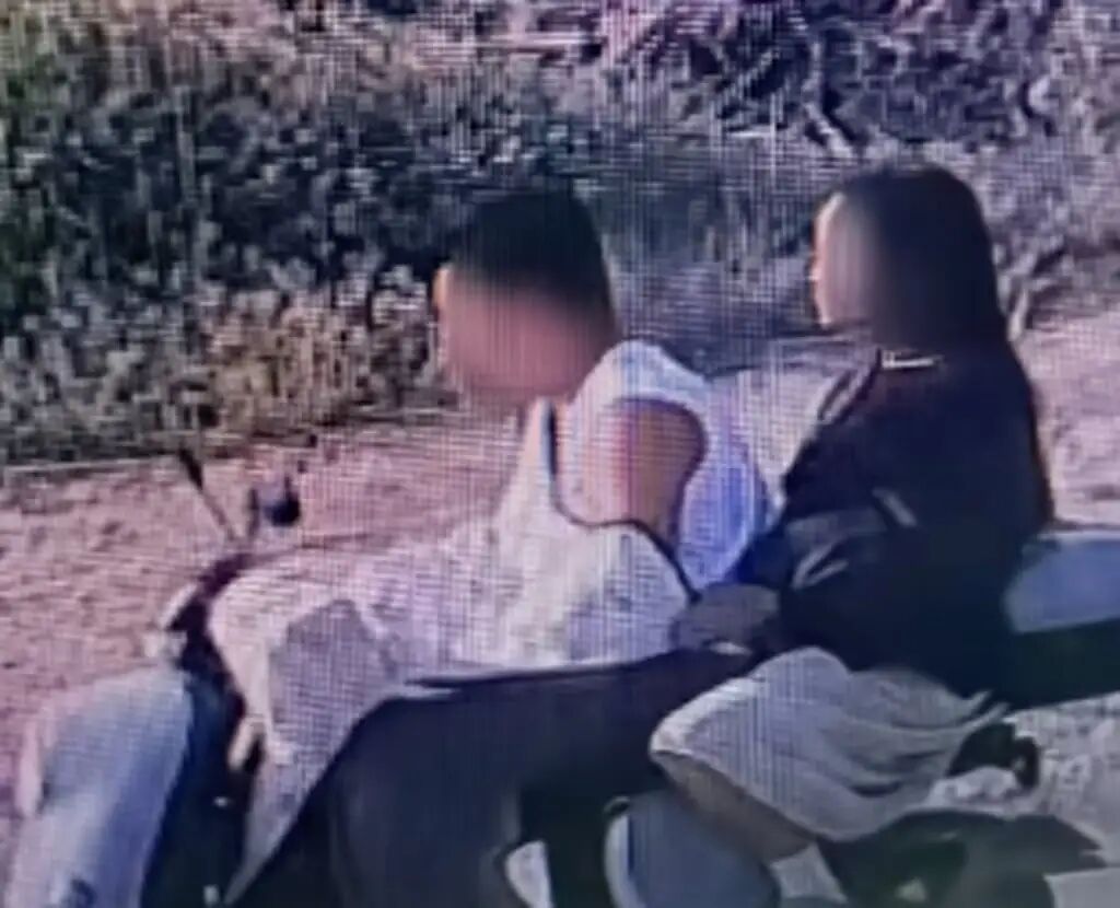 Surveillance footage, above, shows the animal theft suspects making off on an electric bicycle with Chutou hidden under a cover. Photo: Douyin