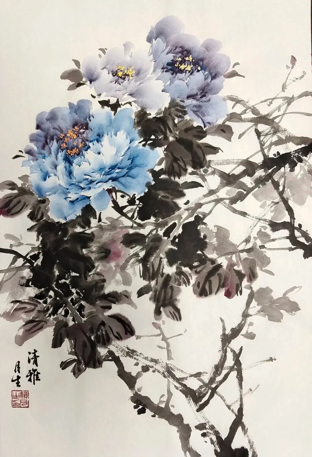 一组蓝牡丹作品欣赏