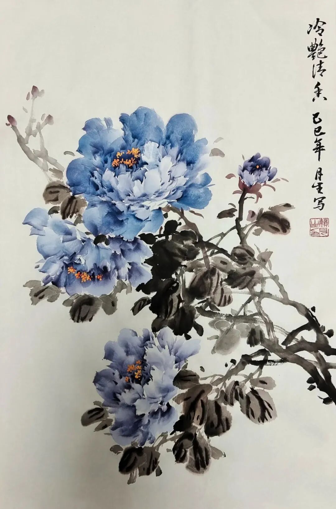 一组蓝牡丹作品欣赏