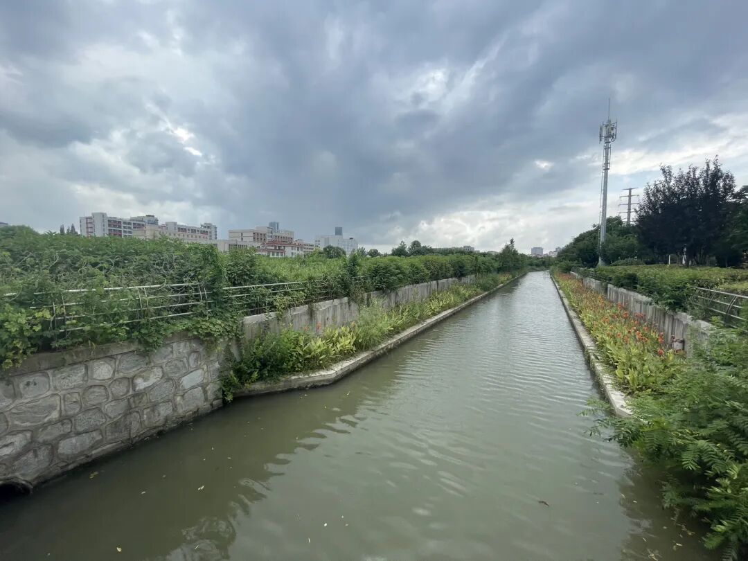 我们在现场看到,地块两侧邻水,地理位置较好,一侧仍用石墙围挡,无法
