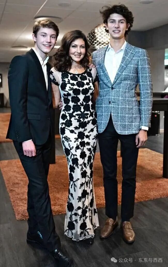 Alexandra, Countess of Frederikborg with her sons Prince Felix of Denmark &  Prince Nikolai of Denmark