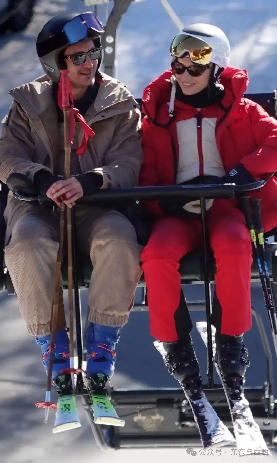 Pierre y Beatrice en las pistas de esqu&iacute; de Saint-Moritz