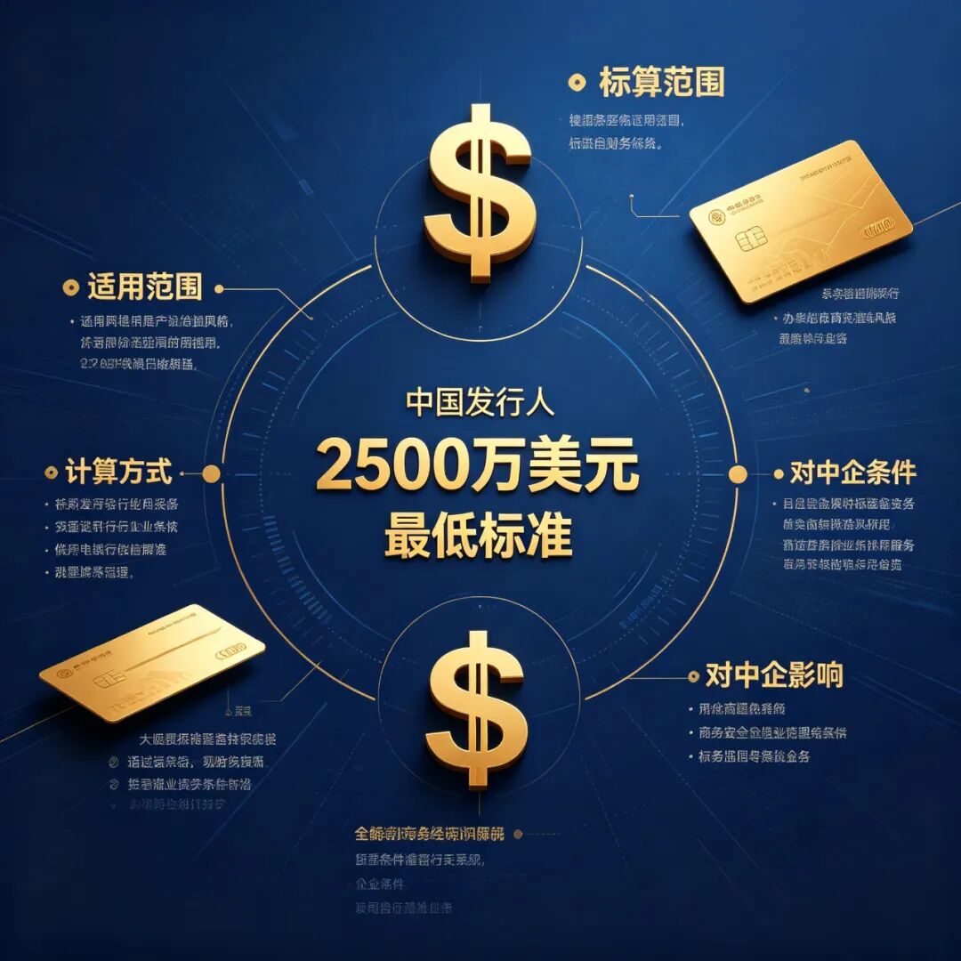中国发行人2500万美元最低标准详解（圆形分布图）