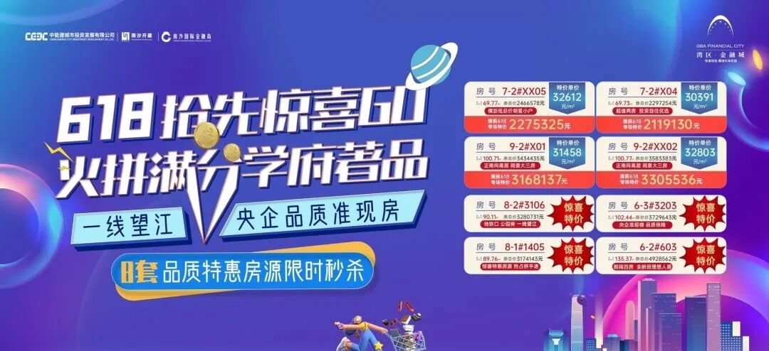 618重要营销节点，南沙各大楼盘趁机推出一批特惠房源！