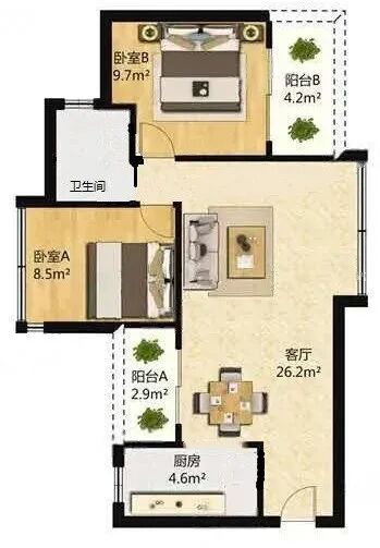 天河北二手房【协和新世界】78平，总价740万！