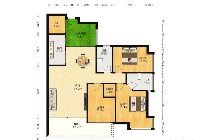天河北二手房【富力天河华庭】144平，总价1600万！