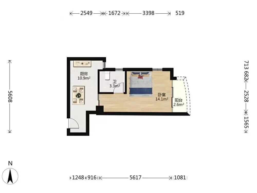 天河北二手房【鸿翔大厦】42平，总价320万！