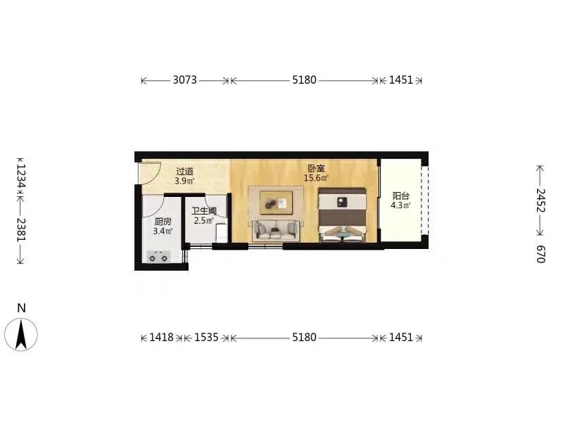 天河北二手房【伟腾天逸名都】39平，总价320万！