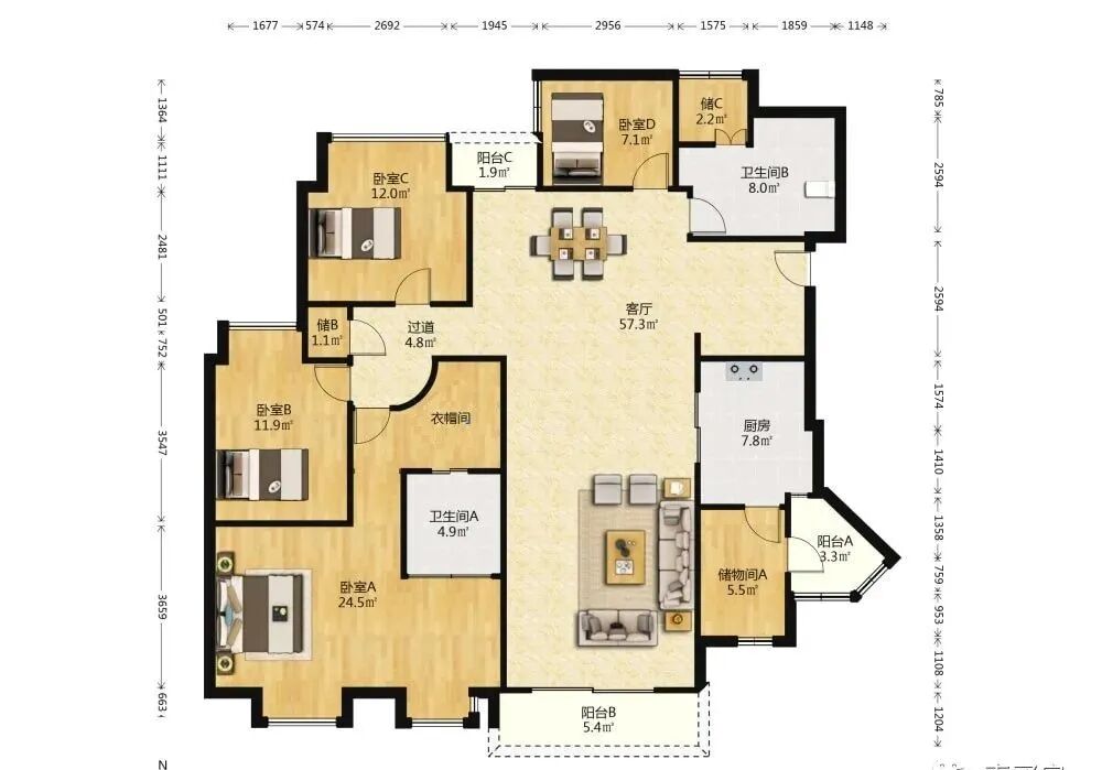 天河北二手房【伊顿18】203平，总价1500多万！