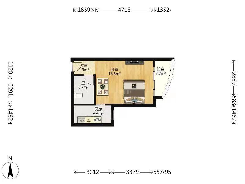 天河北二手房【鸿翔大厦】39平，总价285万！