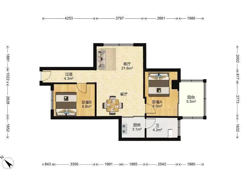 天河北二手房【金鼎大厦 】74平，总价358万！