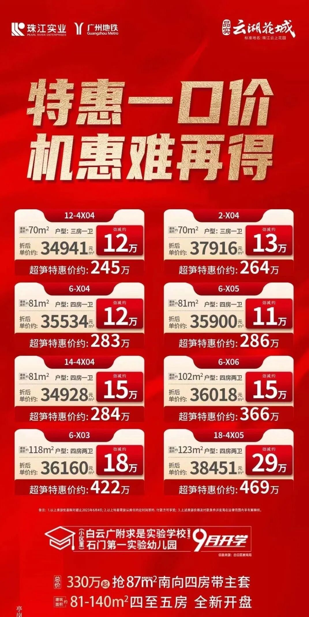 白云品实云湖花城最新购房优惠！