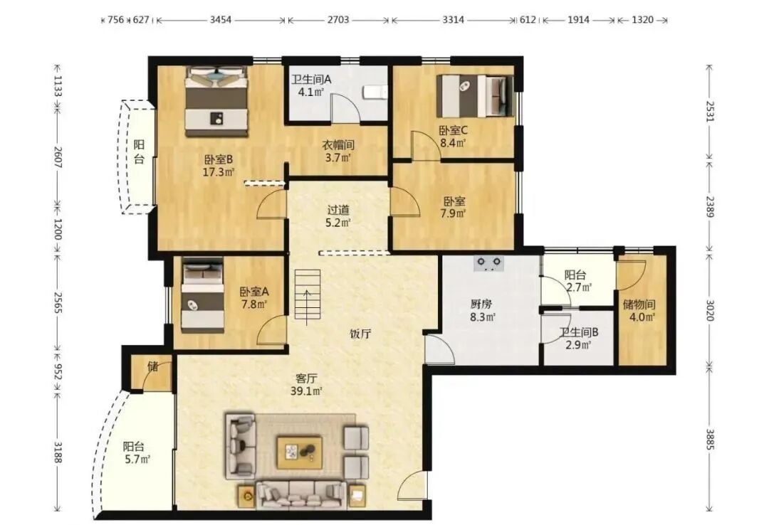 天河北二手房出售，天翔花园，164平，1350万！