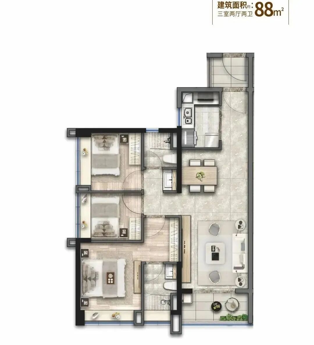 白云五矿招商江天际江景房78-140㎡，价格3.9-5万/㎡