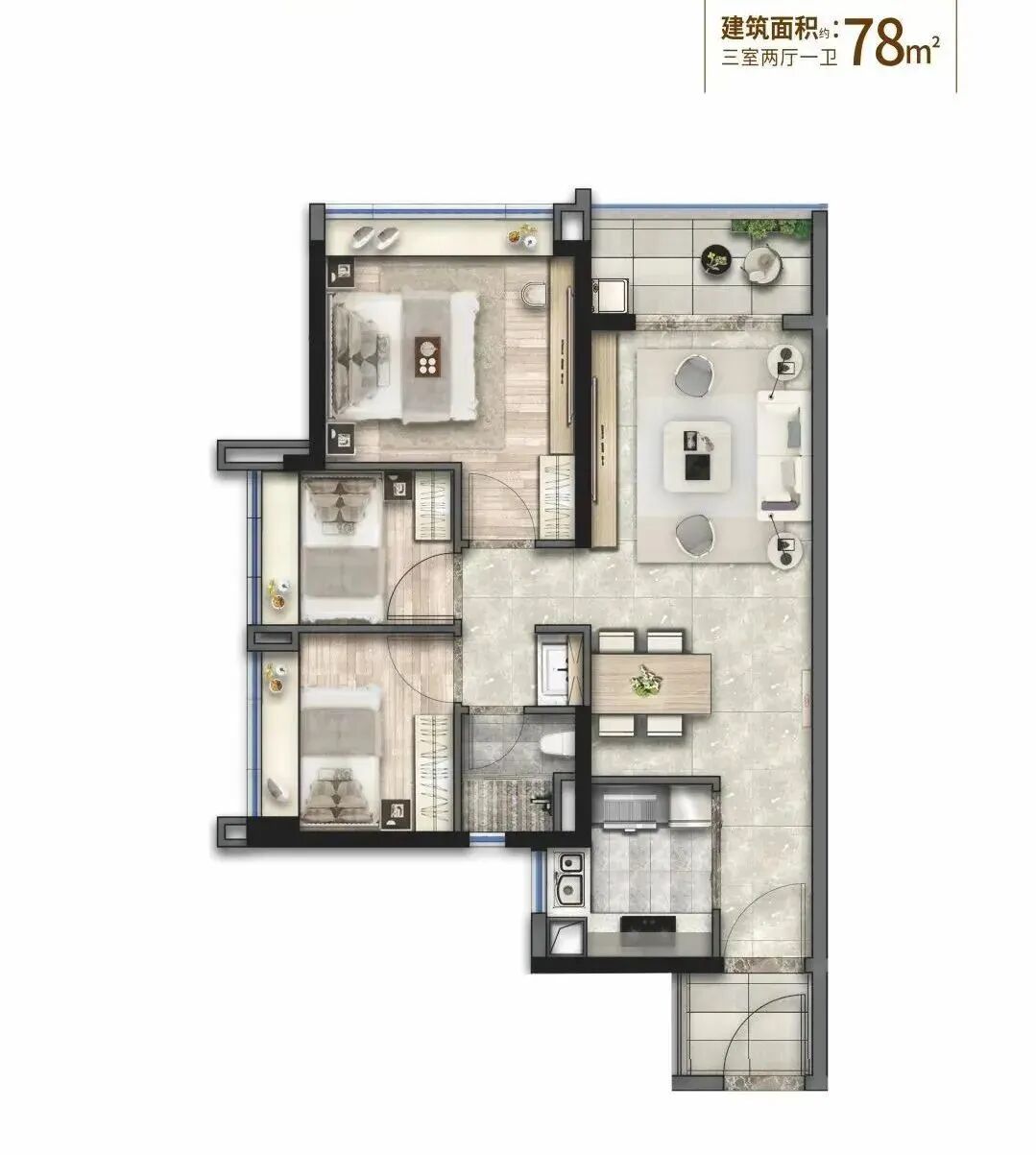 白云五矿招商江天际江景房78-140㎡，价格3.9-5万/㎡