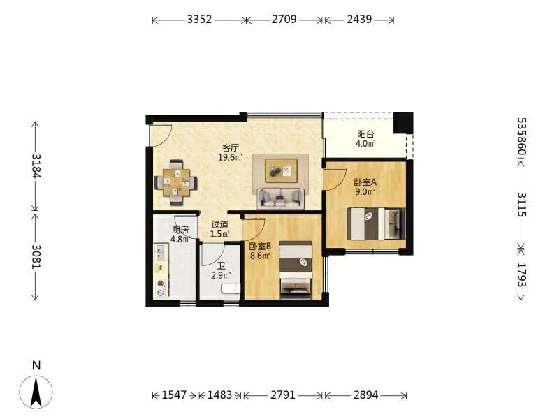 天河北二手房【金碧翡翠华庭】69平，总价530万！