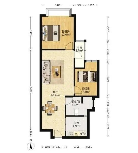 天河北二手房【伊顿18】76平，总价520万！
