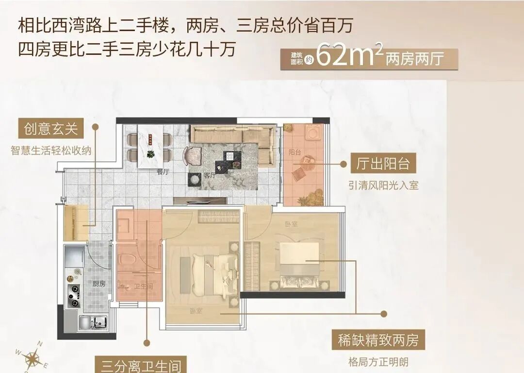 荔湾珠江西湾里即将交付1#，62㎡~89㎡现楼！