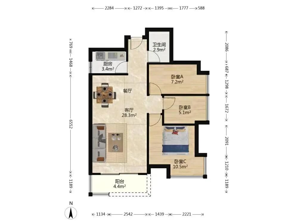 天河北二手房【天惠嘉园】80平，总价680万！