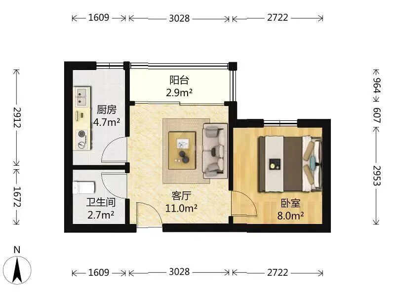 天河北二手房【银汇华庭】38平，总价320万！