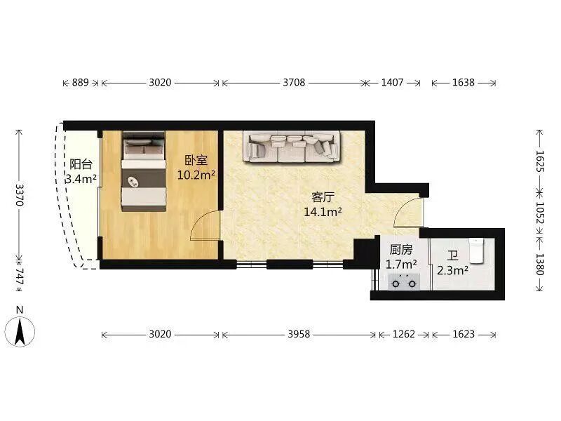 天河北二手房【鸿翔大厦】41平，总价300万！