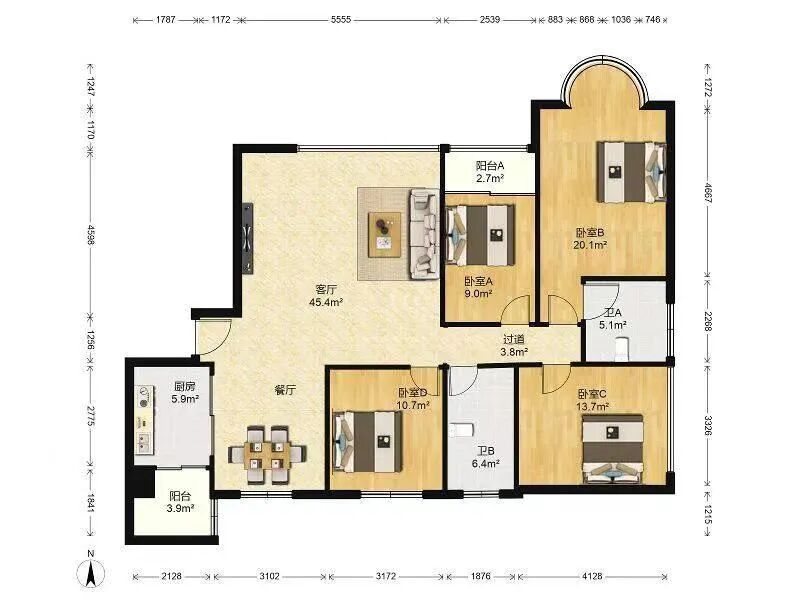 天河北二手房【华标广场】165平，总价1380万！